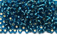 Бисер японский TOHO круглый 8/0 #0023BDA светлый аквамарин, серебряная линия внутри, 10 грамм