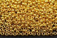 Бисер чешский PRECIOSA круглый 10/0 18388 золотистый непрозрачный металлик, 5 грамм