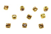 Шатоны Preciosa Maxima 3,2мм в оправе, цвет light colorado topaz DF/gold, 63-267, 10шт