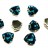Кристалл Триллиант в оправе 12мм, цвет turquoise/серебро, стекло, 43-337, 1шт - Кристалл Триллиант в оправе 12мм, цвет turquoise/серебро, стекло, 43-337, 1шт