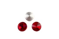 Кристалл Риволи 12мм, цвет красный, стекло, 26-025, 2шт