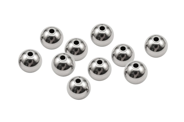 Бусина разделительная 8мм, отверстие 1,5мм, цвет стальной, хирургическая сталь, 24-025, 5шт Бусина разделительная 8мм, отверстие 1,5мм, цвет стальной, хирургическая сталь, 24-025, 5шт