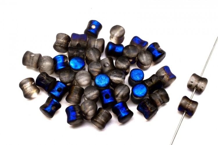 Бусины Pellet beads 6х4мм, отверстие 0,5мм, цвет 00030/22283 Crystal/Azuro, Etched, 732-033, 10г (около 60шт) Бусины Pellet beads 6х4мм, отверстие 0,5мм, цвет 00030/22283 Crystal/Azuro, Etched, 732-033, 10г (около 60шт)
