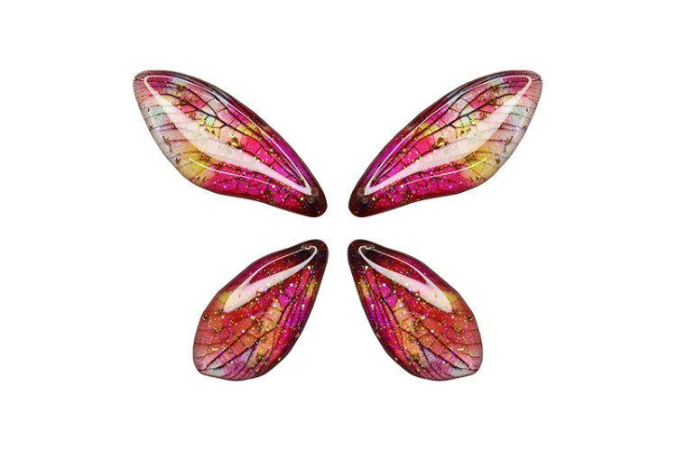 Подвеска Крылья бабочки 30-40х15х2мм, отверстие 1мм, цвет розовый, смола эпоксидная/блестки, 22-246, 4шт Подвеска Крылья бабочки 30-40х15х2мм, отверстие 1мм, цвет розовый, смола эпоксидная/блестки, 22-246, 4шт