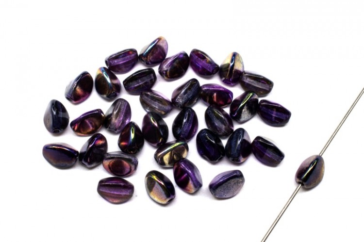 Бусины Pinch beads 5х3мм, отверстие 0,8мм, цвет 00030/95500 Crystal/Magic Purple, 755-052, 10г (около 117шт) Бусины Pinch beads 5х3мм, отверстие 0,8мм, цвет 00030/95500 Crystal/Magic Purple, 755-052, 10г (около 117шт)