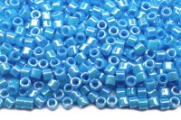 Бисер японский MIYUKI Delica цилиндр 10/0 DBM-0164 голубой непрозрачный, радужный, 5 грамм
