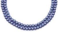 Жемчуг искусственный 4мм, отверстие 0,5мм, цвет серо-синий, 512-017, 1 нить (около 39см, около 100шт)