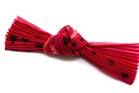 Лента шелковая Шибори, ширина 12см, цвет №126 бордовый в черный горох, 20см