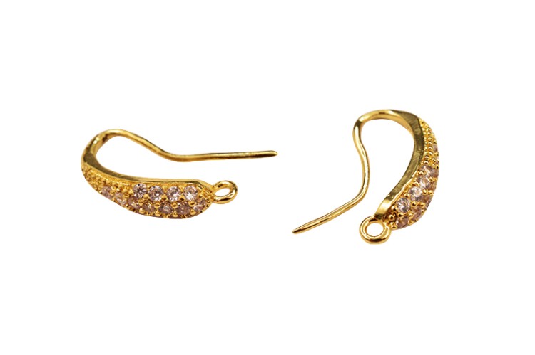 Швензы основы для серег 18х10х4мм, отверстие 1,5мм, цвет светлое золото, латунь/фианит, 21-132, 1 пара Швензы основы для серег 18х10х4мм, отверстие 1,5мм, цвет светлое золото, латунь/фианит, 21-132, 1 пара