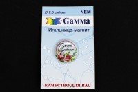 Игольница магнит Гамма 05 Ручная работа, размер 2,5см, 1034-138, 1шт
