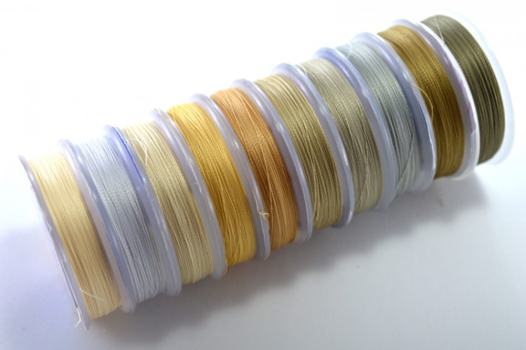 Нить для бисера Титан 100 Spark beads, диаметр 0,1мм, длина 100м, микс бежево-серый, полиэстер, 1030-031, 10шт Нить для бисера Титан 100 Spark beads, диаметр 0,1мм, длина 100м, микс бежево-серый, полиэстер, 1030-031, 10шт