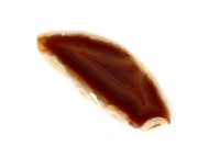 Срез Агата природного, оттенок коричневый, 80х32х5мм, отверстие 2мм, 37-223, 1шт