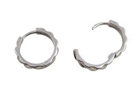 Серьги кольца Конго 17х18х4мм, латунь, родий, 21-383, 1 пара