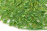 Бисер китайский Стеклярус размер 5мм, цвет 027 зеленый, 450г