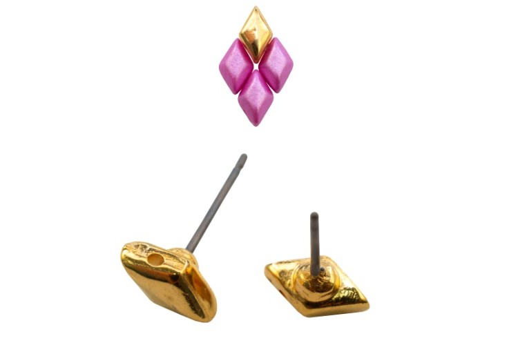 Основа для серег CYMBAL Provatas для GemDuo 8х5мм, штифт 11х0,8мм, отверстие 0,8мм, цвет золото, 24K Gold Plate, 11-245, 1 пара Основа для серег CYMBAL Provatas для GemDuo 8х5мм, штифт 11х0,8мм, отверстие 0,8мм, цвет золото, 24K Gold Plate, 11-245, 1 пара