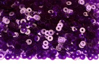 Пайетки круглые 3мм плоские, цвет А08 фиолетовый прозрачный, пластик, 1022-195, 10 грамм