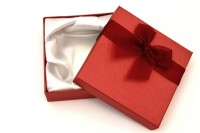 Подарочная коробочка 90х90х27мм для браслета или колье, цвет красный, картон, 31-006, 1шт