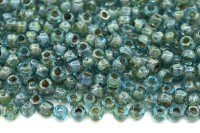 Бисер японский MIYUKI круглый 8/0 #4506 оливин, прозрачный пикассо, 10 грамм