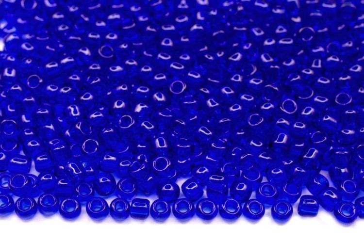 Бисер японский TOHO круглый 11/0 #0008 кобальт, прозрачный, 10 грамм Бисер японский TOHO круглый 11/0 #0008 кобальт, прозрачный, 10 грамм
