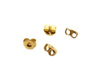 Заглушки для гвоздиков 5х3мм, отверстие 0,8мм, цвет золото, хирургическая сталь, 18К позолота, 21-610, 2 пары