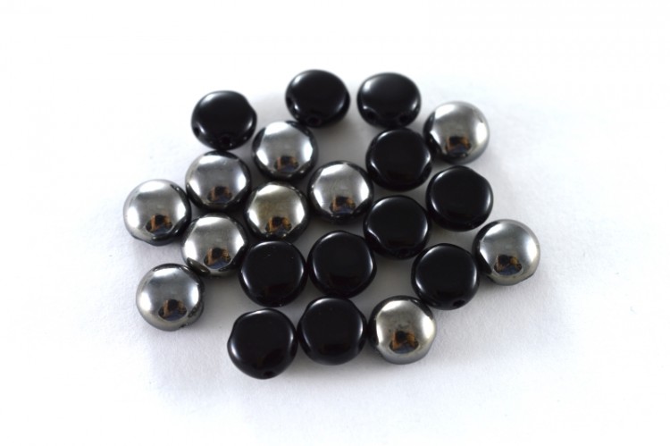 Бусины Candy beads 8мм, два отверстия 0,9мм, цвет 23980/27401 черный/хром непрозрачный, 705-016, 10г (около 21шт) Бусины Candy beads 8мм, два отверстия 0,9мм, цвет 23980/27401 черный/хром непрозрачный, 705-016, 10г (около 21шт)