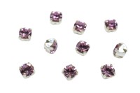 Шатоны Preciosa Maxima 3,2мм в оправе, цвет light amethyst DF/silver, 63-266, 10шт