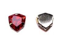Кристалл Триллиант в оправе 12мм, цвет red/серебро, стекло, 43-335, 1шт