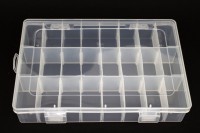Контейнер для мелочей прямоугольный 24 ячейки 19,5х13х3,7см, пластиковый, съемные перегородки, 1005-054, 1шт
