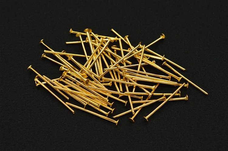 Штифты для бижутерии гвоздики 20х0,7мм, цвет золото, железо, 30-083, 10г (около 100шт) Штифты для бижутерии гвоздики 20х0,7мм, цвет золото, железо, 30-083, 10г (около 100шт)
