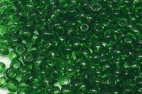Бисер китайский круглый размер 8/0, цвет 0007 зеленый прозрачный, 85г