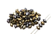 Бусины GemDuo 8х5мм, отверстие 0,8мм, цвет 00030/01690 бронзовый ирис матовый, 709-094, 10г (около 64шт)