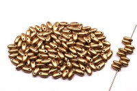 Бусины Rizo 6х2,5мм, отверстие 0,8мм, цвет 01710 светлое золото матовый металлик, 753-005, 10г (около 150шт)