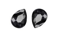 Кристалл Капля 18х13мм, цвет черный, стекло, 26-295, 2шт
