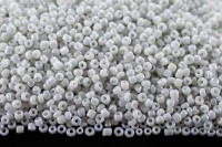 Бисер китайский круглый размер 12/0, цвет 0401 белый непрозрачный блестящий, 450г