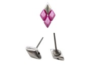 Основа для серег CYMBAL Provatas для GemDuo 8х5мм, штифт 11х0,8мм, отверстие 0,8мм, цвет античное серебро, 11-247, 1 пара