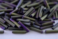 Бисер японский TOHO Bugle стеклярус 9мм #0614 коричневый, матовый ирис, 5 грамм