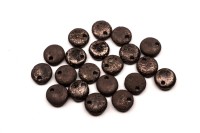 Бусины Lentils 6мм, отверстие 0,8мм, цвет 23980/14415E Jet Bronze, Etched, 725-038, 20шт