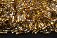 Бисер японский Miyuki Twisted Bugle 2х6мм #0003 золото, серебряная линия внутри, 10 грамм