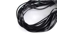 Шнур кожаный 2мм, цвет черный, 51-013, 1 метр