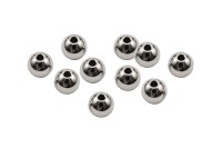 Бусина разделительная 6мм, отверстие 1,5мм, цвет стальной, хирургическая сталь, 24-041, 10шт