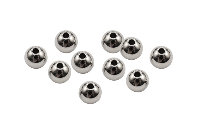 Бусина разделительная 6мм, отверстие 1,5мм, цвет стальной, хирургическая сталь, 24-041, 10шт Бусина разделительная 6мм, отверстие 1,5мм, цвет стальной, хирургическая сталь, 24-041, 10шт