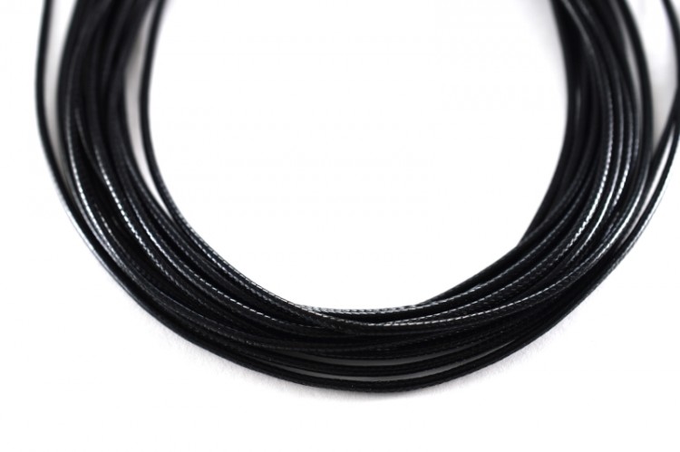 Шнур вощеный толщина 1,5мм, цвет черный, полиэфир, 53-002, 1 метр Шнур вощеный толщина 1,5мм, цвет черный, полиэфир, 53-002, 1 метр