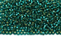 Бисер чешский PRECIOSA круглый 8/0 57710 цвет морской волны, серебряная линия внутри, квадратное отверстие, 50г