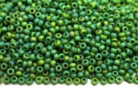 Бисер японский MIYUKI круглый 11/0 #0411FR зеленый, матовый радужный непрозрачный, 10 грамм