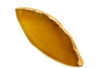 Срез Агата природного, оттенок желтый, 80х33х6мм, отверстие 2мм, 37-372, 1шт