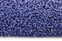 Бисер китайский круглый размер 12/0, цвет 0128 синий непрозрачный блестящий, 450г
