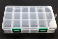 Контейнер для мелочей прямоугольный 18 ячеек 16,5х10х3см, пластиковый, съемные перегородки, 1005-052, 1шт