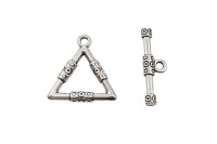 Замок тогл Треугольник 23х22х3мм/26х8х3мм, отверстие 2,5 и 2мм, цвет античное серебро, сплав металлов, 12-102, 1 комплект