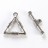 Замок тогл Треугольник 23х22х3мм/26х8х3мм, отверстие 2,5 и 2мм, цвет античное серебро, сплав металлов, 12-102, 1 комплект - Замок тогл Треугольник 23х22х3мм/26х8х3мм, отверстие 2,5 и 2мм, цвет античное серебро, сплав металлов, 12-102, 1 комплект