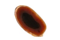 Срез Агата природного, оттенок коричневый, 65х35х5мм, отверстие 2мм, 37-390, 1шт